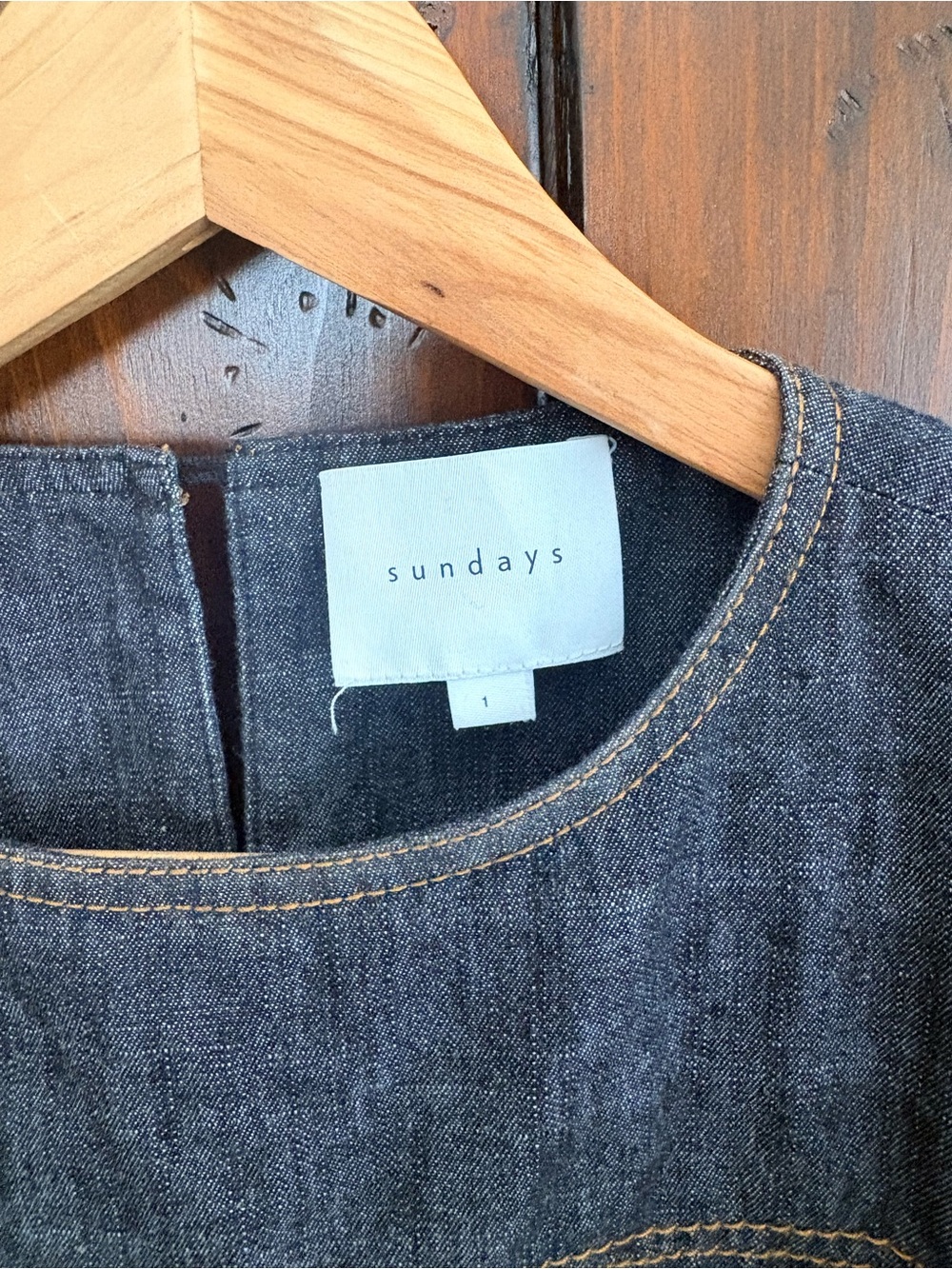 Sundays Balloon Sleeve Chambray Top in Dark Grey Size 1/small #1214 - Picture 3 of 4
